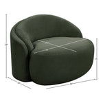 Caspian Chenille Fabric Upholstered Chair in Green