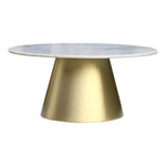 Sorrento Marble Top And Metal Base Coffee Table in Gold