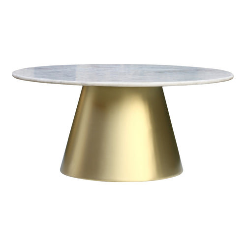 Sorrento Marble Top And Metal Base Coffee Table in Gold