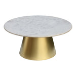 Sorrento Marble Top And Metal Base Coffee Table in Gold