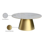 Sorrento Marble Top And Metal Base Coffee Table in Gold