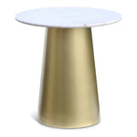 Sorrento Marble Top And Metal Base End / Side Table in Gold
