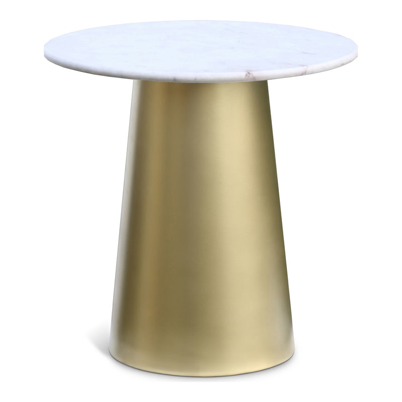 Sorrento Marble Top And Metal Base End / Side Table in Gold