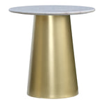 Sorrento Marble Top And Metal Base End / Side Table in Gold
