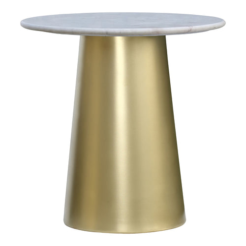 Sorrento Marble Top And Metal Base End / Side Table in Gold