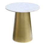 Sorrento Marble Top And Metal Base End / Side Table in Gold