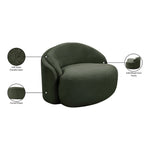 Caspian Chenille Fabric Upholstered Chair in Green
