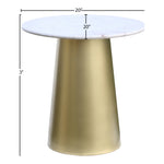 Sorrento Marble Top And Metal Base End / Side Table in Gold