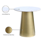 Sorrento Marble Top And Metal Base End / Side Table in Gold