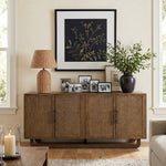 Sova Solid Wood And Oak Veneer Sideboard/Buffet in Brown