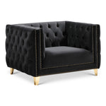 Michelle Velvet Upholstered Chair in Black