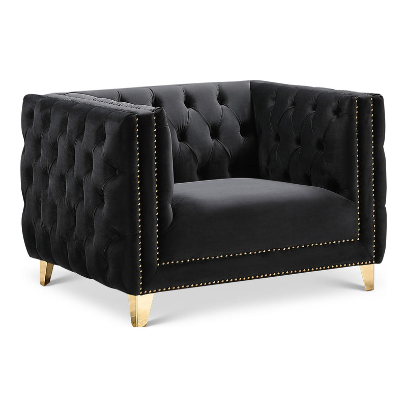 Michelle Velvet Upholstered Chair in Black
