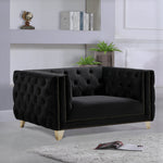 Michelle Velvet Upholstered Chair in Black