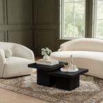 Spencer Solid Wood And Oak Veneer 2pc. Coffee Table in Black