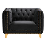 Michelle Velvet Upholstered Chair in Black