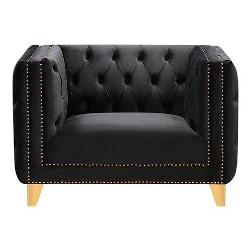 Michelle Velvet Upholstered Chair in Black