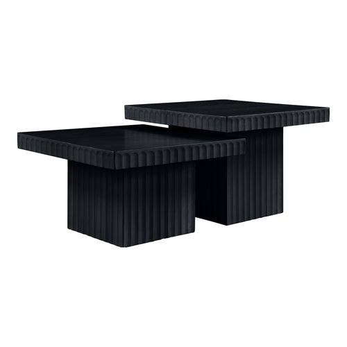Spencer Solid Wood And Oak Veneer 2pc. Coffee Table in Black