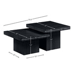 Spencer Solid Wood And Oak Veneer 2pc. Coffee Table in Black