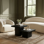 Spencer Solid Wood And Oak Veneer 2pc. Coffee Table in Black
