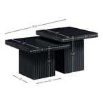 Spencer Solid Wood And Oak Veneer 2pc. Coffee Table in Black