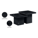 Spencer Solid Wood And Oak Veneer 2pc. Coffee Table in Black