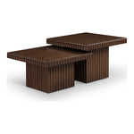 Spencer Solid Wood And Oak Veneer 2pc. Coffee Table in Brown