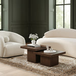 Spencer Solid Wood And Oak Veneer 2pc. Coffee Table in Brown