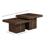 Spencer Solid Wood And Oak Veneer 2pc. Coffee Table in Brown