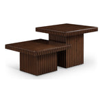 Spencer Solid Wood And Oak Veneer 2pc. Coffee Table in Brown