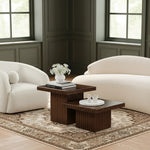 Spencer Solid Wood And Oak Veneer 2pc. Coffee Table in Brown