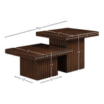 Spencer Solid Wood And Oak Veneer 2pc. Coffee Table in Brown