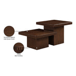Spencer Solid Wood And Oak Veneer 2pc. Coffee Table in Brown