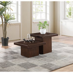 Spencer Solid Wood And Oak Veneer 2pc. Coffee Table in Brown