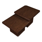 Spencer Solid Wood And Oak Veneer 2pc. Coffee Table in Brown