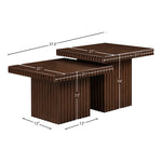 Spencer Solid Wood And Oak Veneer 2pc. Coffee Table in Brown