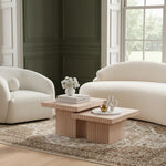 Spencer Solid Wood And Oak Veneer 2pc. Coffee Table in Natural