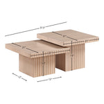 Spencer Solid Wood And Oak Veneer 2pc. Coffee Table in Natural