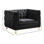 Michelle Velvet Upholstered Chair in Black