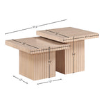 Spencer Solid Wood And Oak Veneer 2pc. Coffee Table in Natural