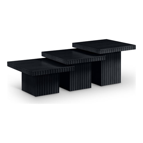 Spencer Solid Wood And Oak Veneer 3pc. Coffee Table in Black