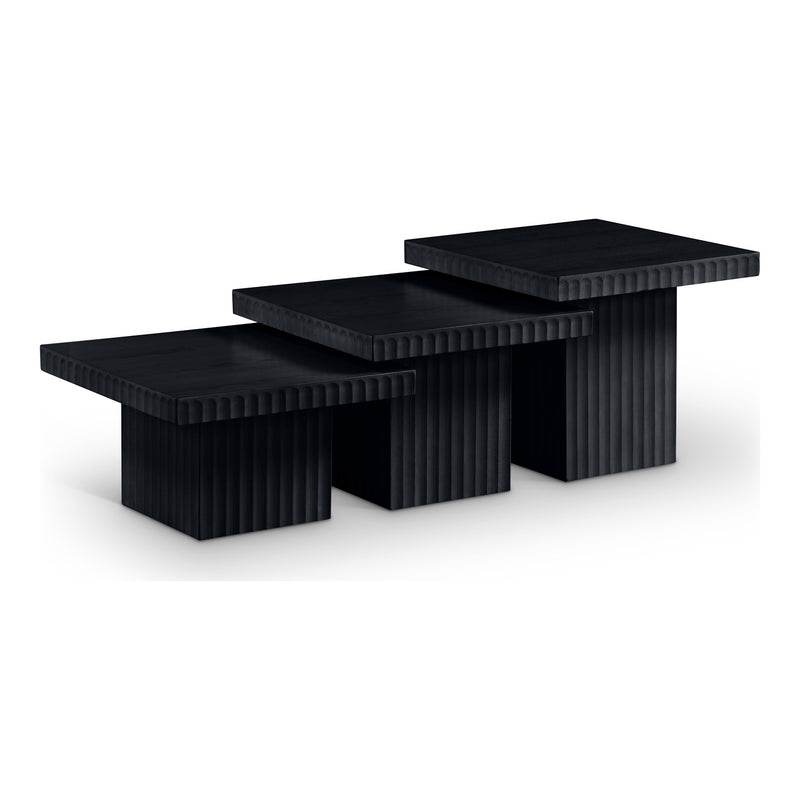 Spencer Solid Wood And Oak Veneer 3pc. Coffee Table in Black