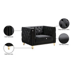 Michelle Velvet Upholstered Chair in Black