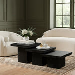 Spencer Solid Wood And Oak Veneer 3pc. Coffee Table in Black