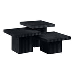 Spencer Solid Wood And Oak Veneer 3pc. Coffee Table in Black