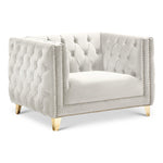 Michelle Velvet Upholstered Chair in Cream
