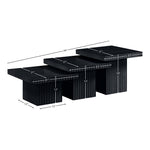 Spencer Solid Wood And Oak Veneer 3pc. Coffee Table in Black