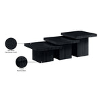 Spencer Solid Wood And Oak Veneer 3pc. Coffee Table in Black