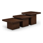 Spencer Solid Wood And Oak Veneer 3pc. Coffee Table in Brown