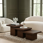 Spencer Solid Wood And Oak Veneer 3pc. Coffee Table in Brown