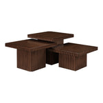 Spencer Solid Wood And Oak Veneer 3pc. Coffee Table in Brown